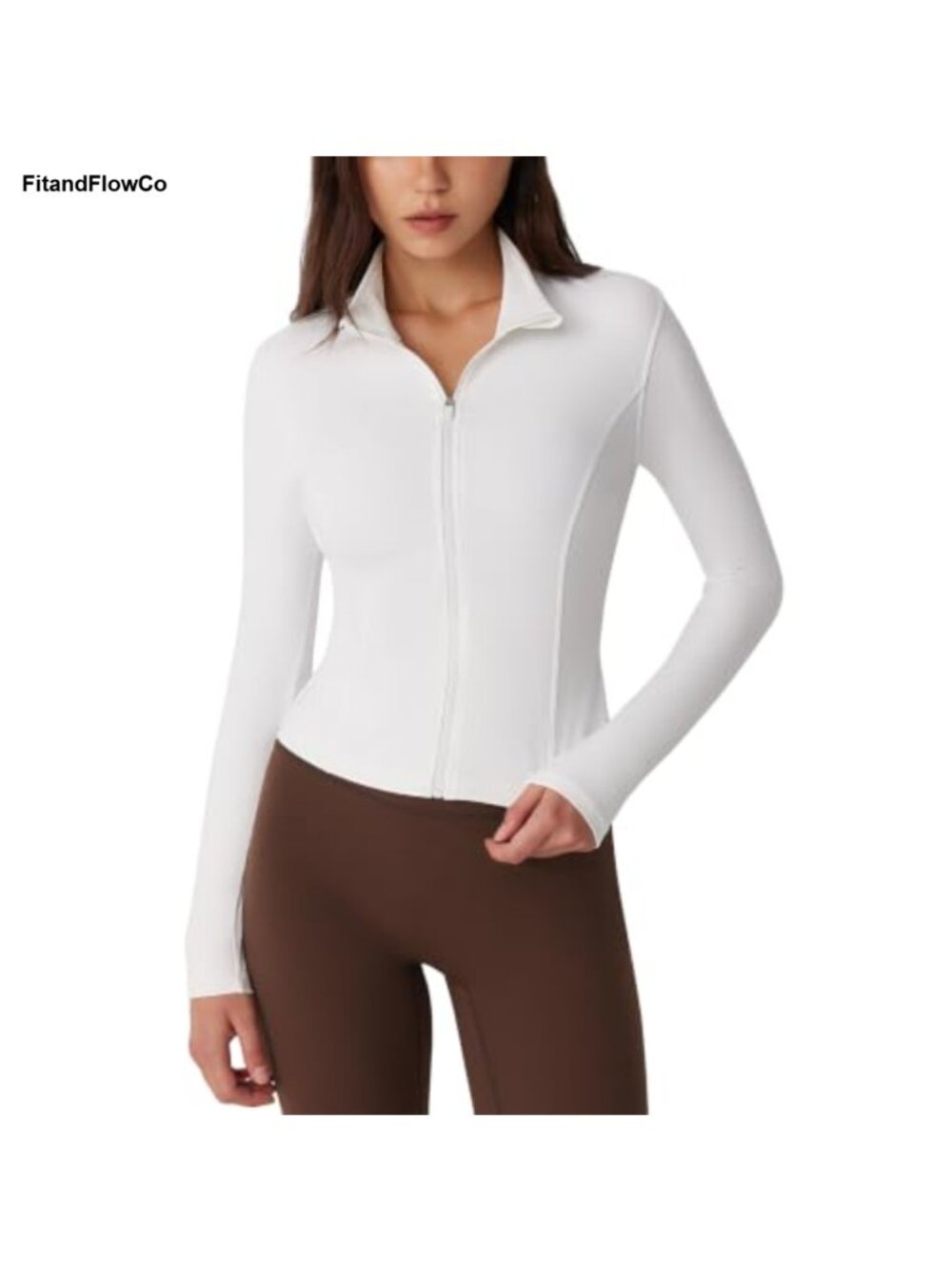 Zip Up Cropped Athletic Jacket Slim Fitted Lightweight Yoga Workout
